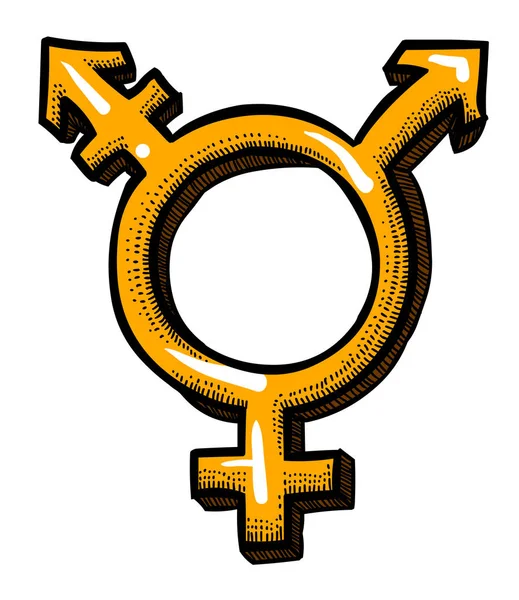 Kreslený obrázek ikony Transgender. Genderový symbol — Stockový vektor