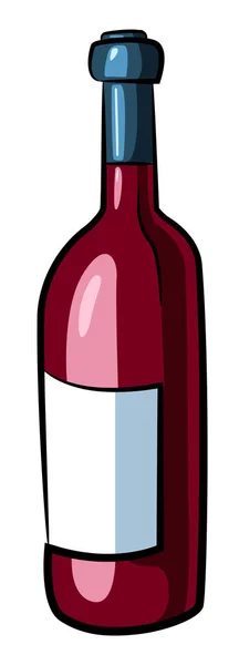 Image de bande dessinée de bouteille de vin — Image vectorielle