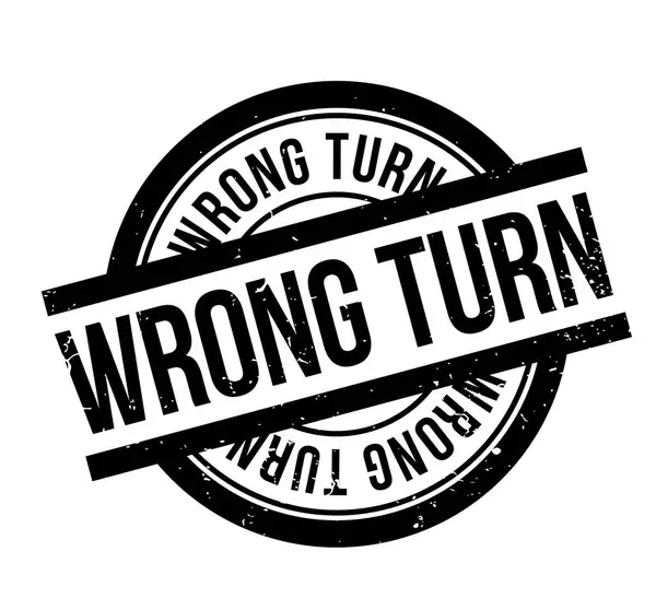 Wrong Turn gumibélyegző — Stock Vector