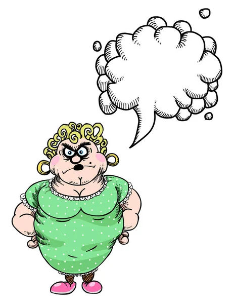 Karikaturenbild einer genervten Frau — Stockvektor