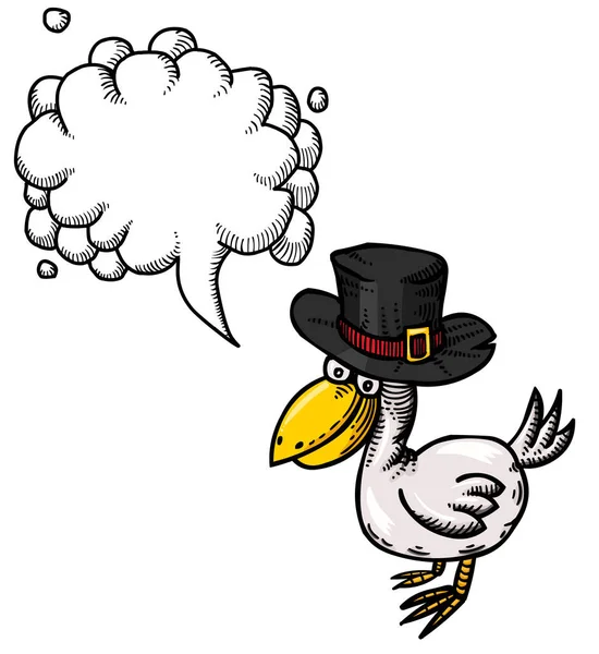 Карикатура на птицу в шляпе — стоковый вектор