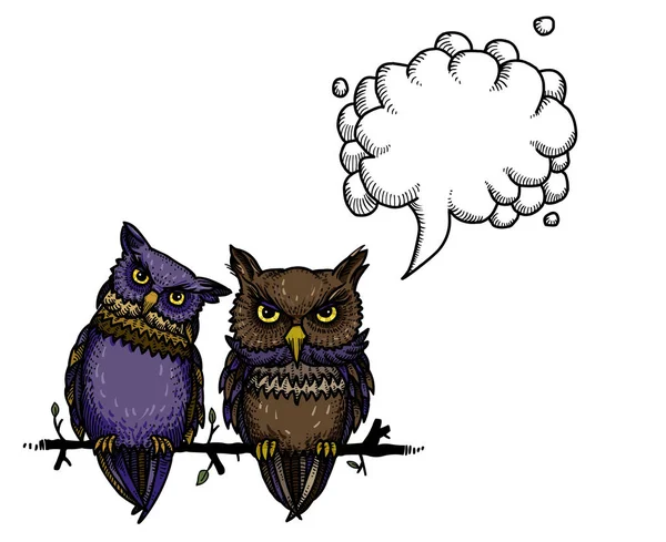 Gambar lucu owls-100 Cartoon - Stok Vektor