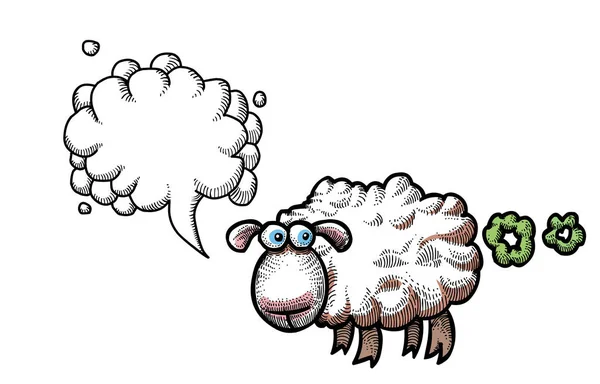 おなら羊 100 漫画画像 — ストックベクタ