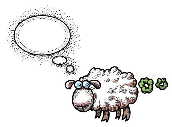 Prdění ovce-100 kreslený obrázek — Stockový vektor
