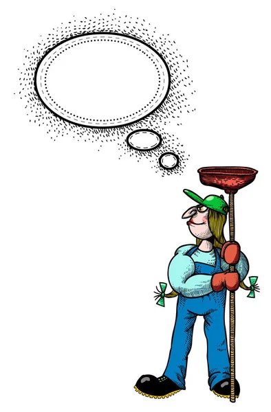 Female plumber-100 Cartoon image — Stock Vector