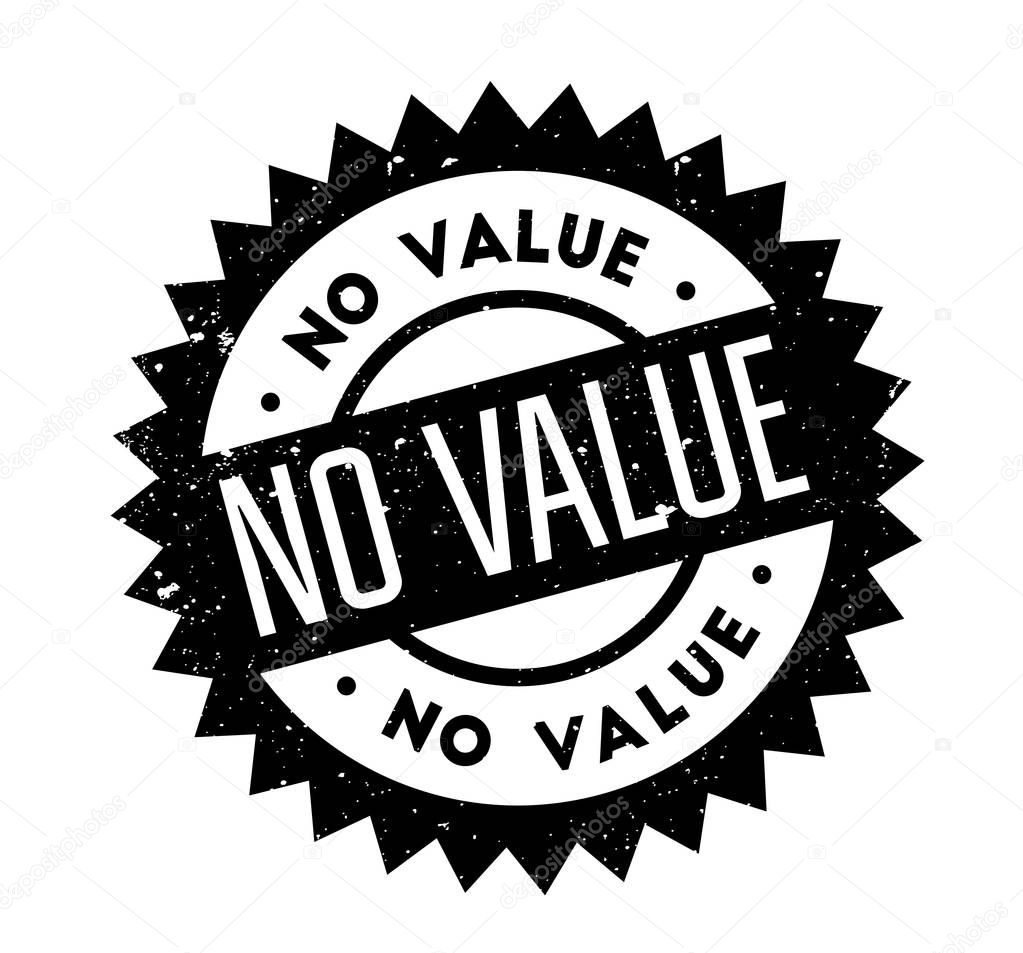 No Value rubber stamp
