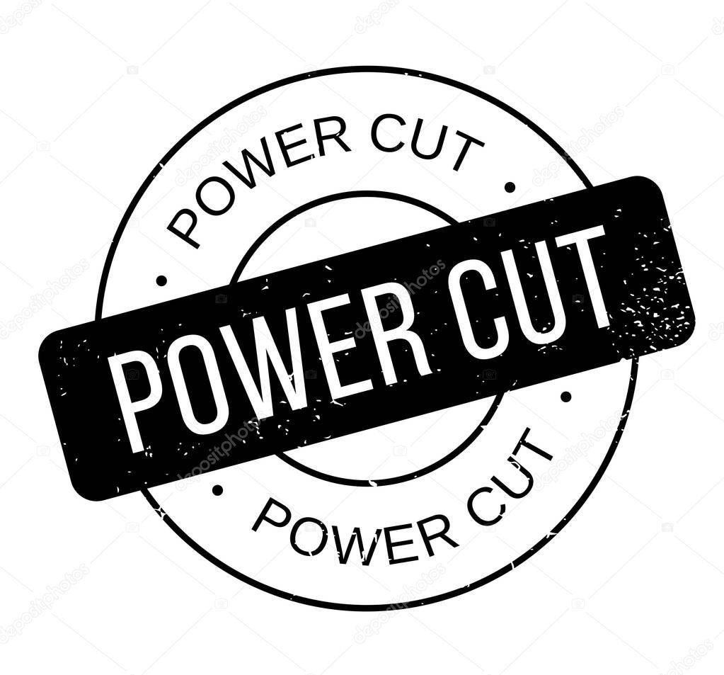 Power Cut rubber stamp