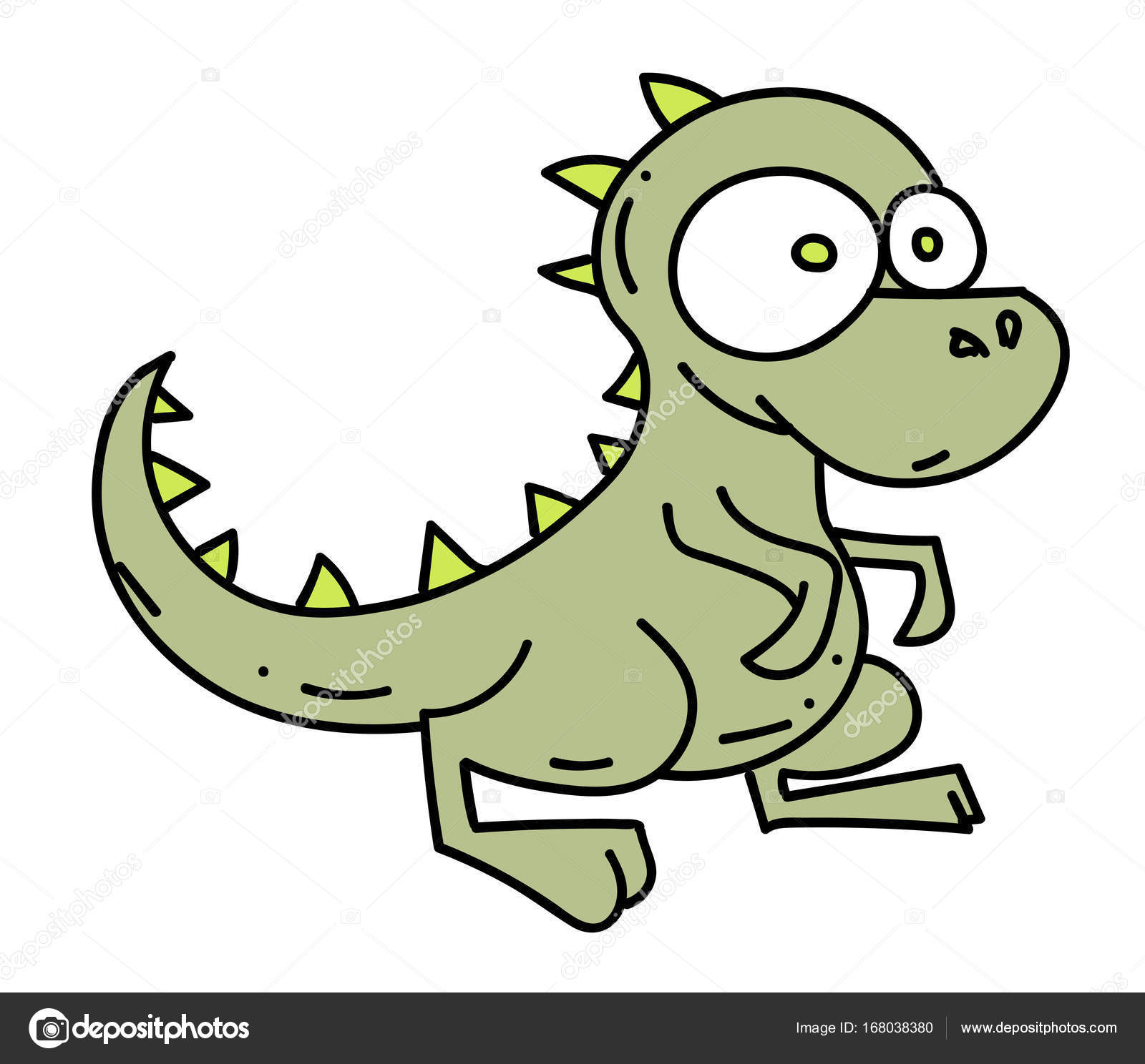 Mały Dinozaur Kreskówka Ręka Narysowanych Obrazu Grafika