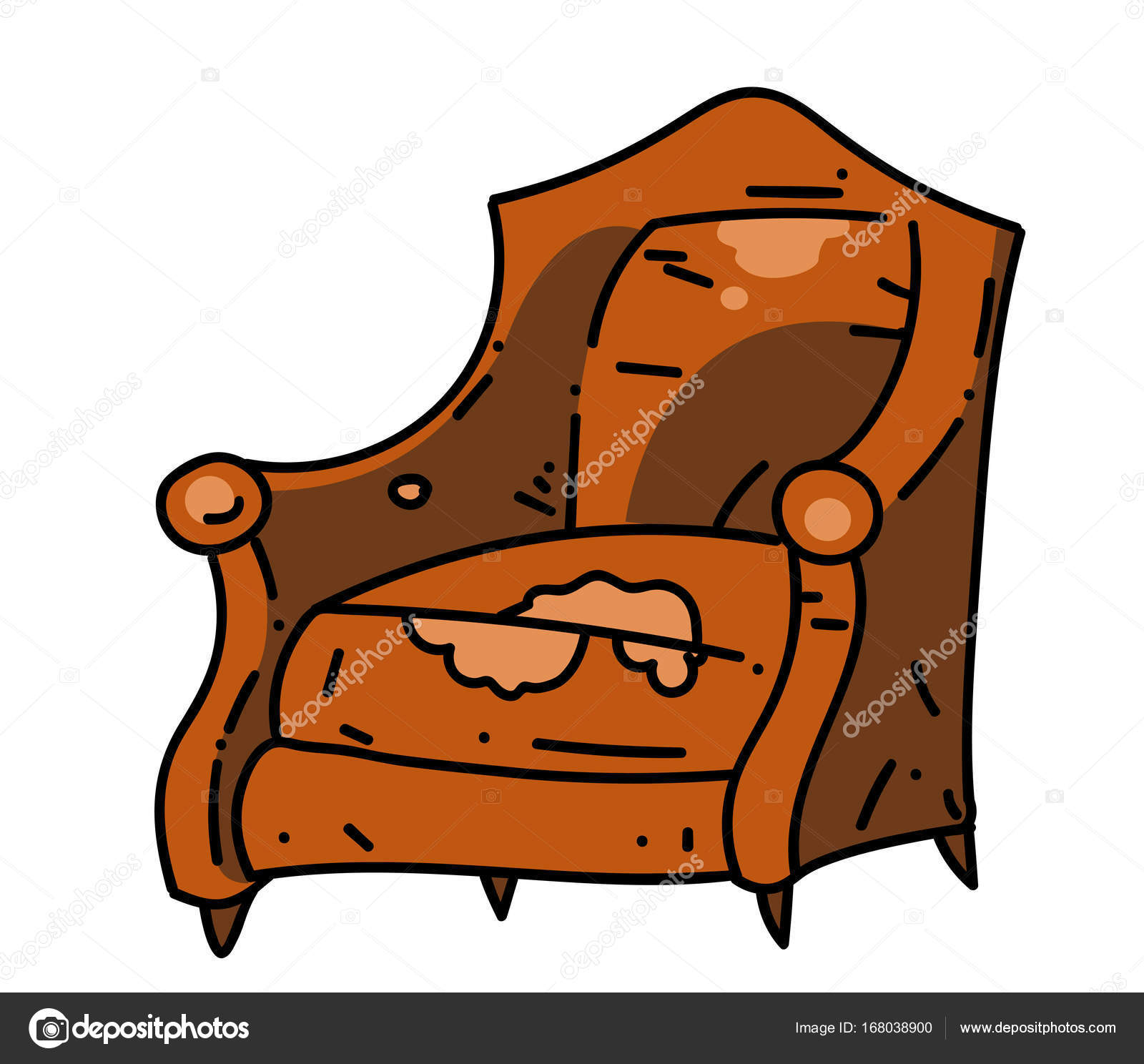 School chair drawing Old school chair cartoon hand drawn image