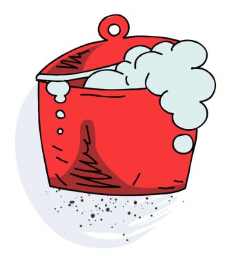 Kaynar tava karikatür elle çizilmiş resim