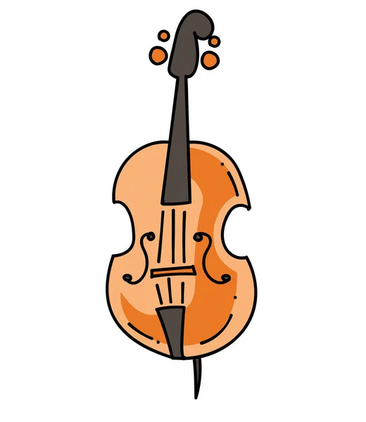Imagen dibujada a mano de dibujos animados de violín — Vector de stock