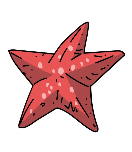 Desenhos animados estrela do mar imagem desenhada à mão —  Vetores de Stock