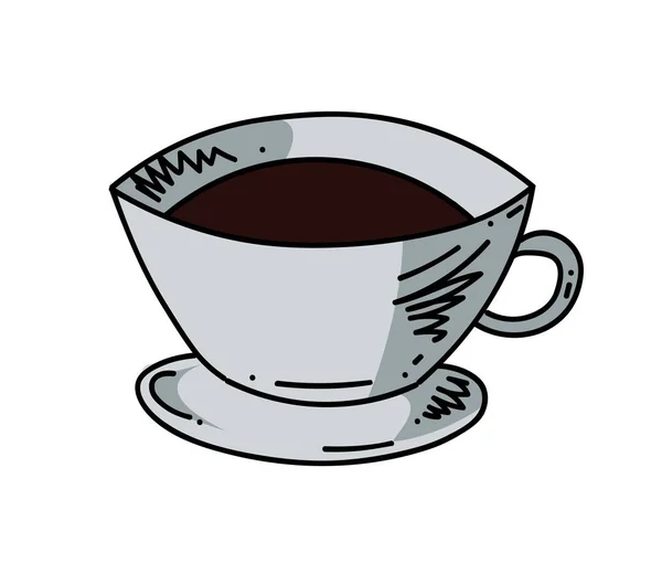 Kávéscsésze rajzfilm kézzel rajzolt kép — Stock Vector