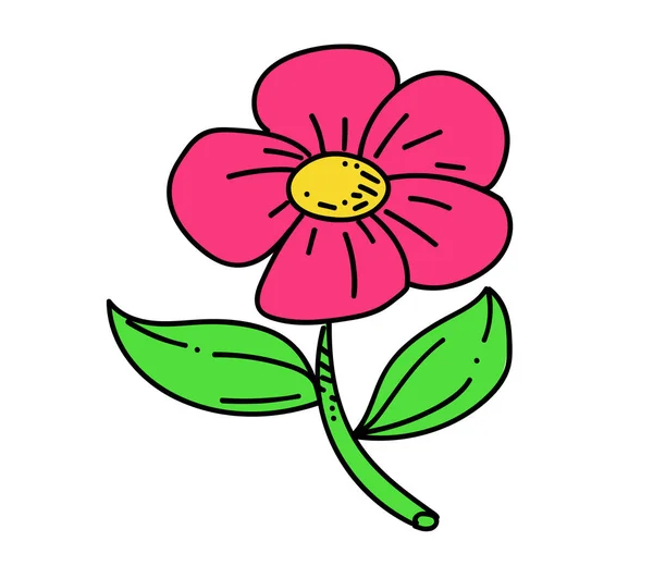 Immagine disegnata a mano del fumetto fiore — Vettoriale Stock