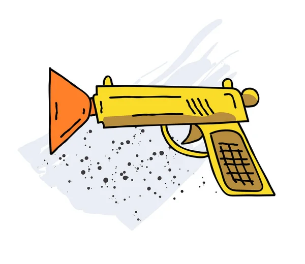 Oyuncak silah karikatür el çizilmiş resim — Stok Vektör