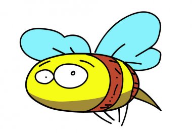 Arı çizgi film el çizilmiş resim