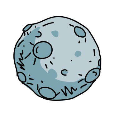 Ay karikatür el çizilmiş resim