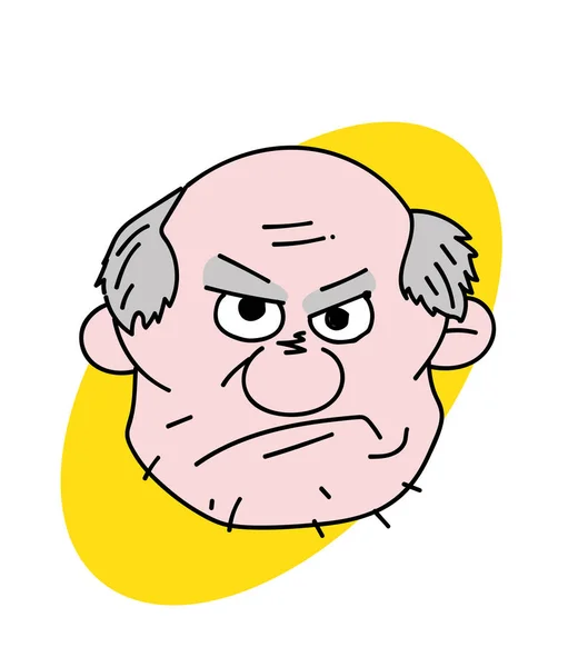 Evil old man face — Stock Vector