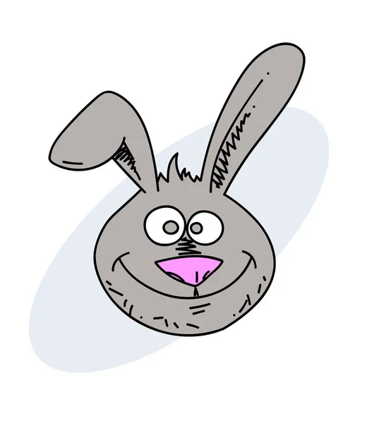 Cara de coelho engraçado imagem desenhada à mão — Vetor de Stock