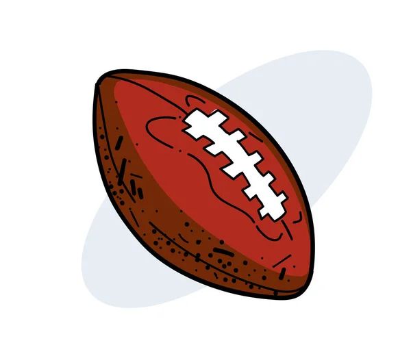 Handgezeichnetes Rugby-Ball-Bild — Stockvektor