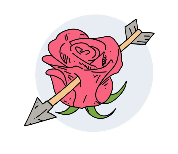 Rosa con una flecha en ella — Archivo Imágenes Vectoriales