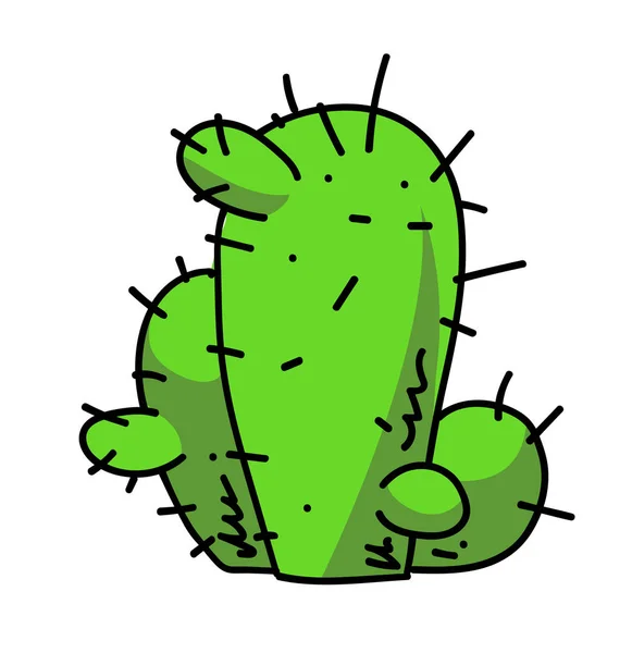 Cactus desenho animado imagem desenhada à mão — Vetor de Stock