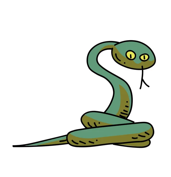 Snake tecknad handen ritade bilden — Stock vektor