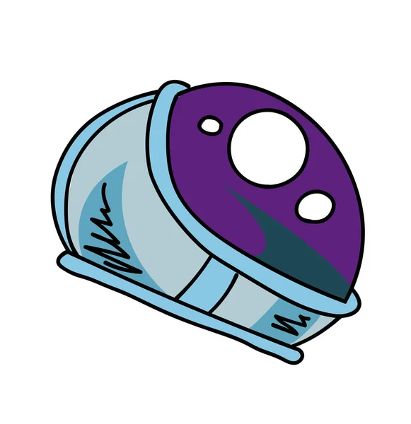 Astronaut helm cartoon hand getekende afbeelding — Stockvector