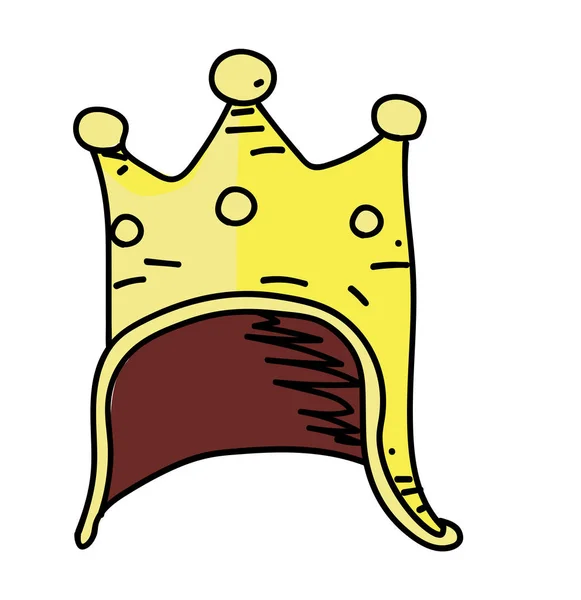 Βασιλιάς κράνος κινουμένων σχεδίων το χέρι συντάσσονται εικόνας — Διανυσματικό Αρχείο