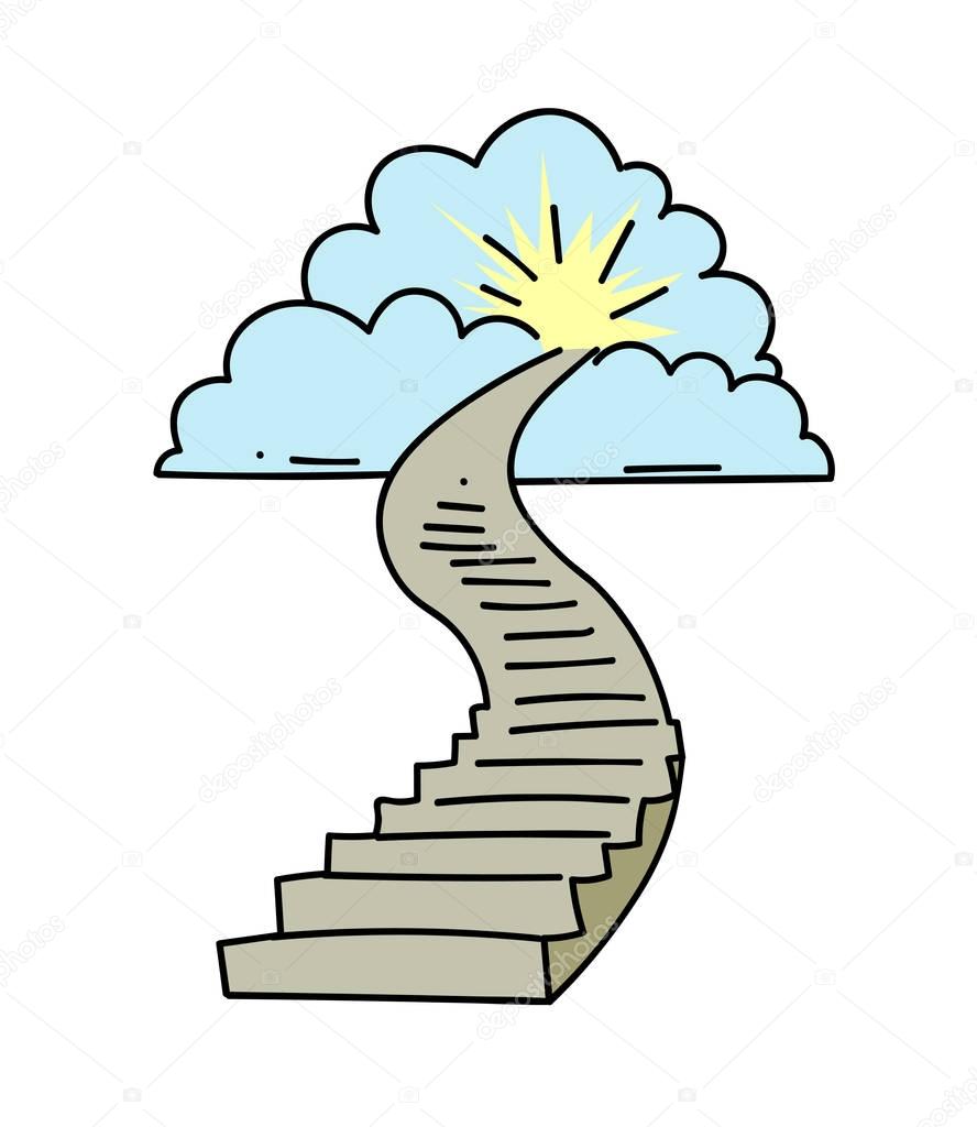 Dibujos: escaleras al cielo | escalera al cielo — Vector de stock