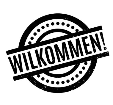 Wilkommen rubber stamp