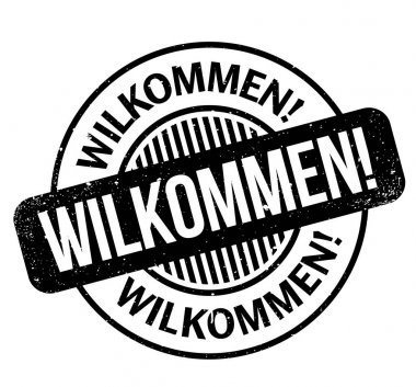 Wilkommen rubber stamp