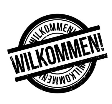 Wilkommen rubber stamp