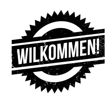 Wilkommen rubber stamp