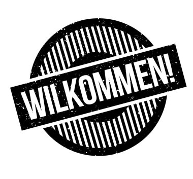 Wilkommen rubber stamp