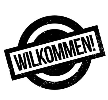 Wilkommen rubber stamp