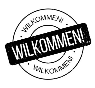 Wilkommen rubber stamp