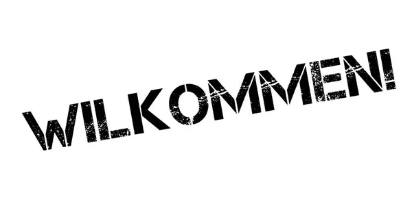 Wilkommen rubber stamp — Stockový vektor