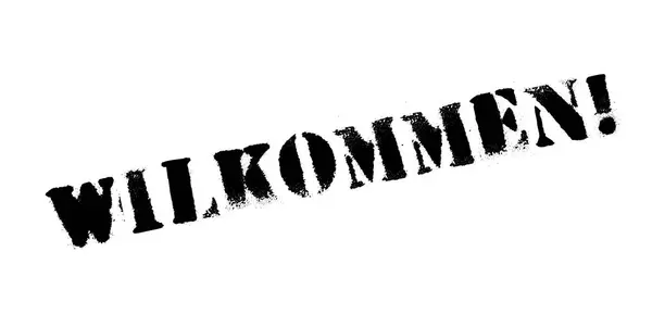 Wilkommen rubber stamp — Stockový vektor