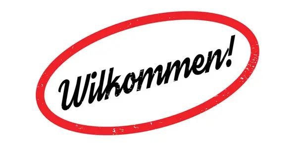 Timbro di gomma Wilkommen — Vettoriale Stock