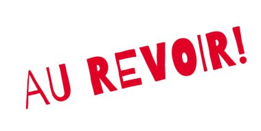 Au Revoir rubber stamp