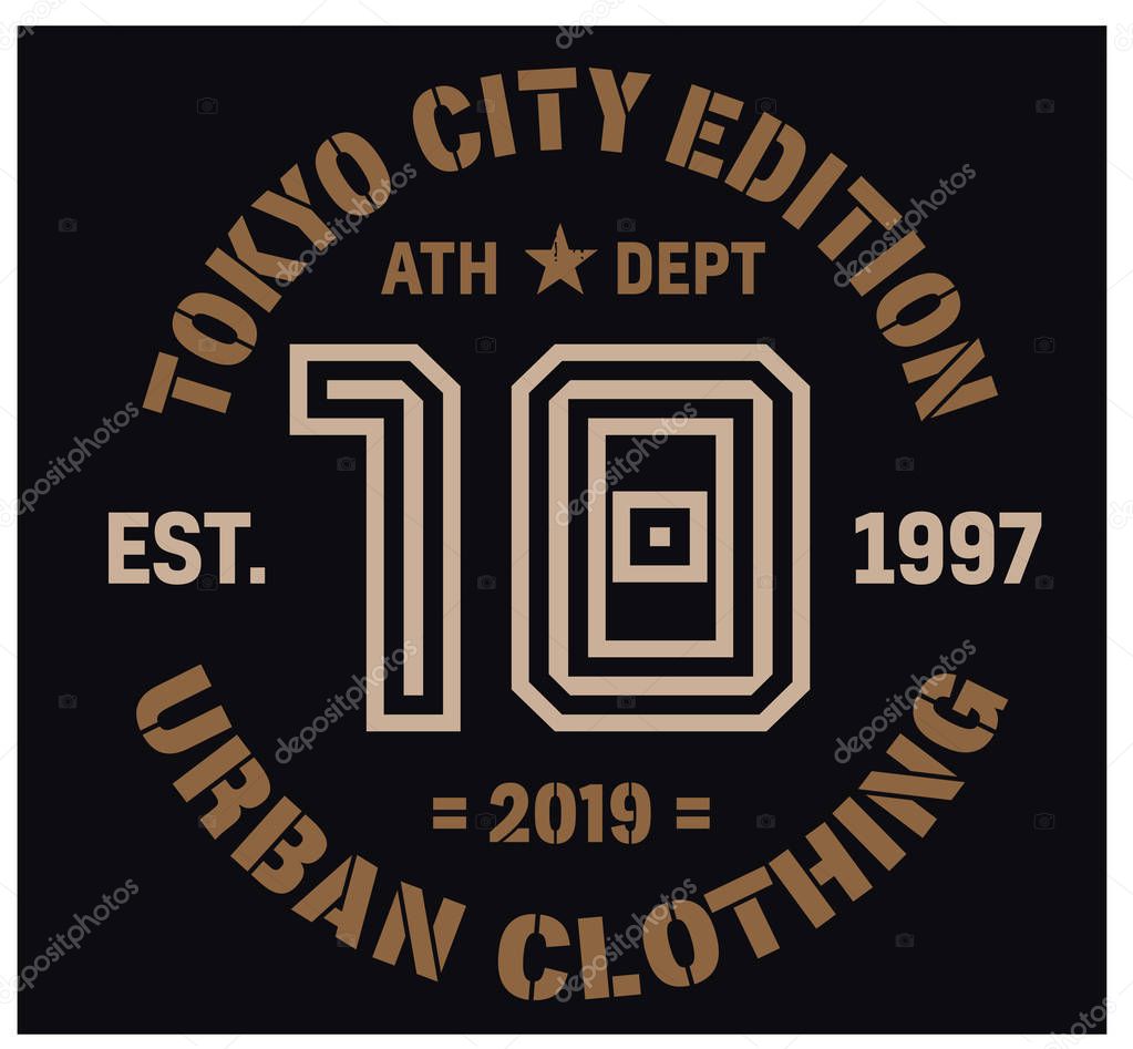Tokyo sport t-shirt design, college sport team style typography for poster, t-shirt or print.
