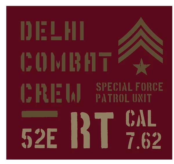 Delhi military plate design — Stock Vector