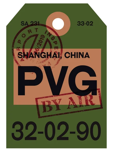 Shanghai tag compagnie aérienne — Image vectorielle