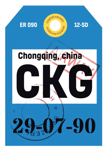Tag da companhia aérea de Chongqing — Vetor de Stock