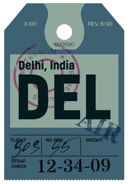 Delhi-Airline-tag — Stockvektor