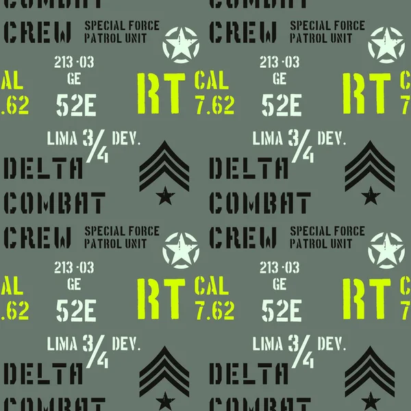 델타 전투 승무원 군사 패턴 — 스톡 벡터