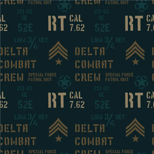 Delta harci személyzet katonai minta — Stock Vector