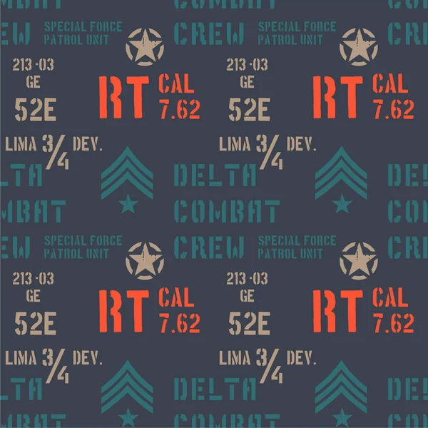 Delta harci személyzet katonai minta — Stock Vector
