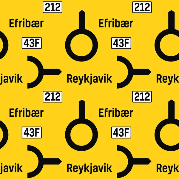 Direção padrão de sinal de estrada amarelo — Vetor de Stock